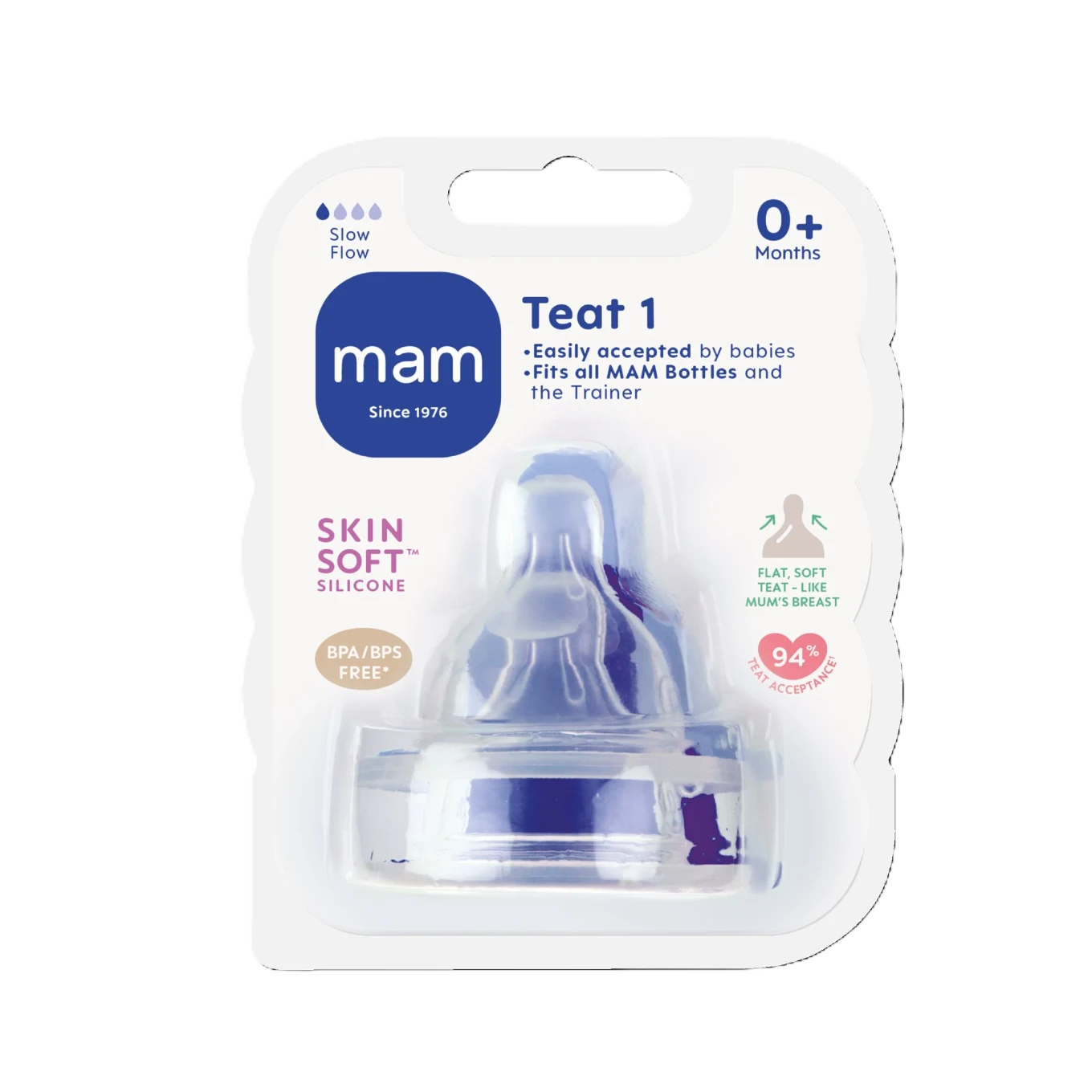 MAM Teat Dinapp Stl 1 2-pack Mam
