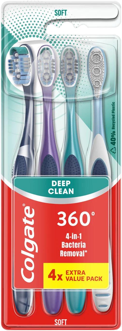 Colgate Tandborste 360 Deep Clean Soft 4 st Colgate