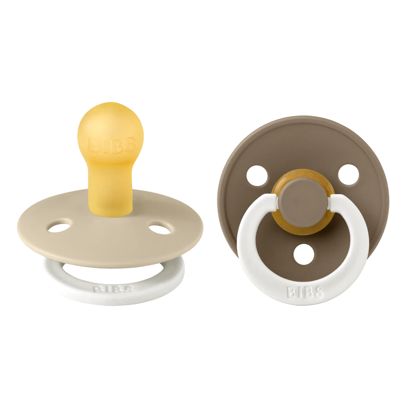 BIBS Pacifier Colour Latex Vanilla Glow/Dark Oak Glow 2-pack Size 1 Bibs
