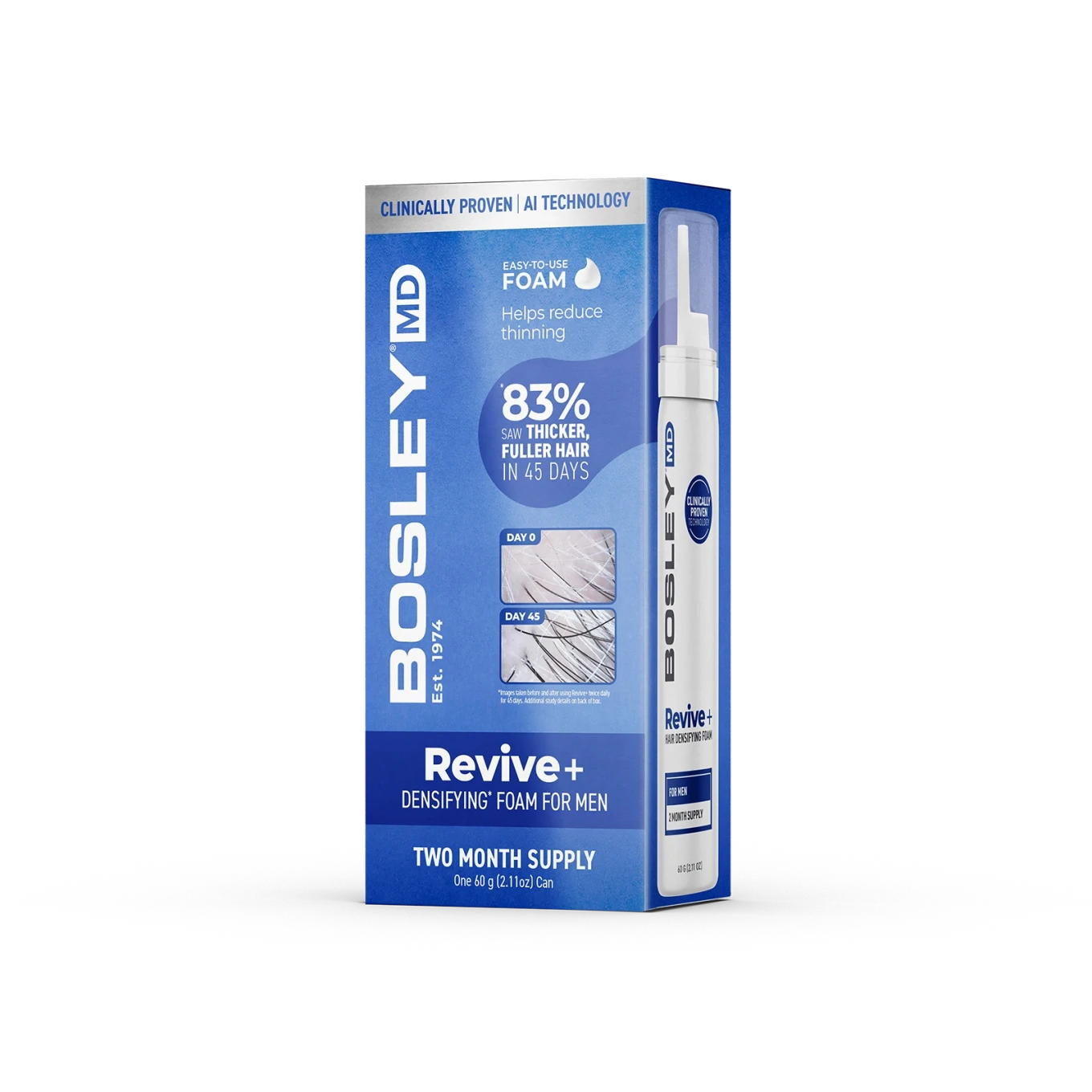 Bosley Revive+ Hair Densifying Foam For Men 60 g Bosley