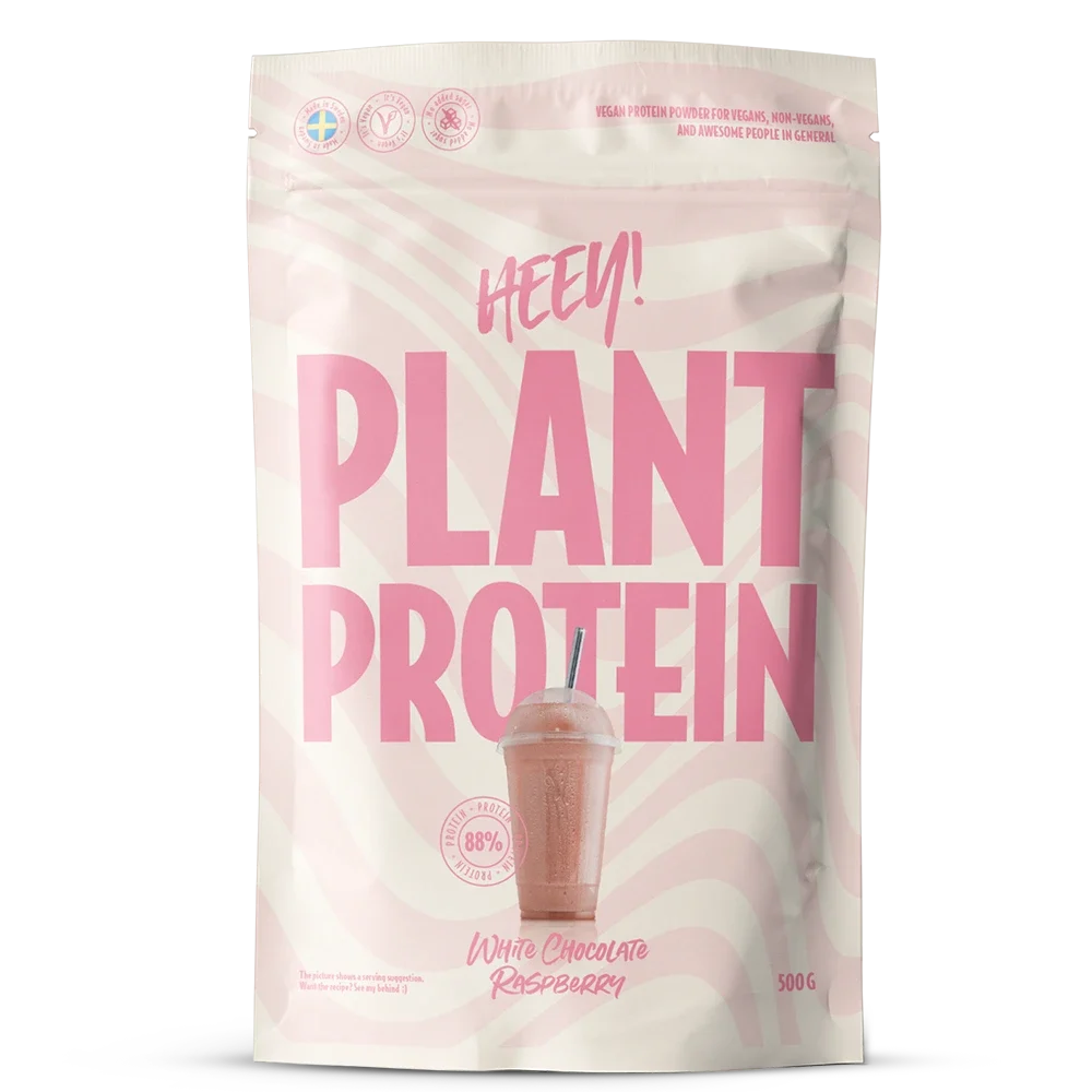 Heey! Veganskt Protein Vit Choklad Hallon 500 g Heey!