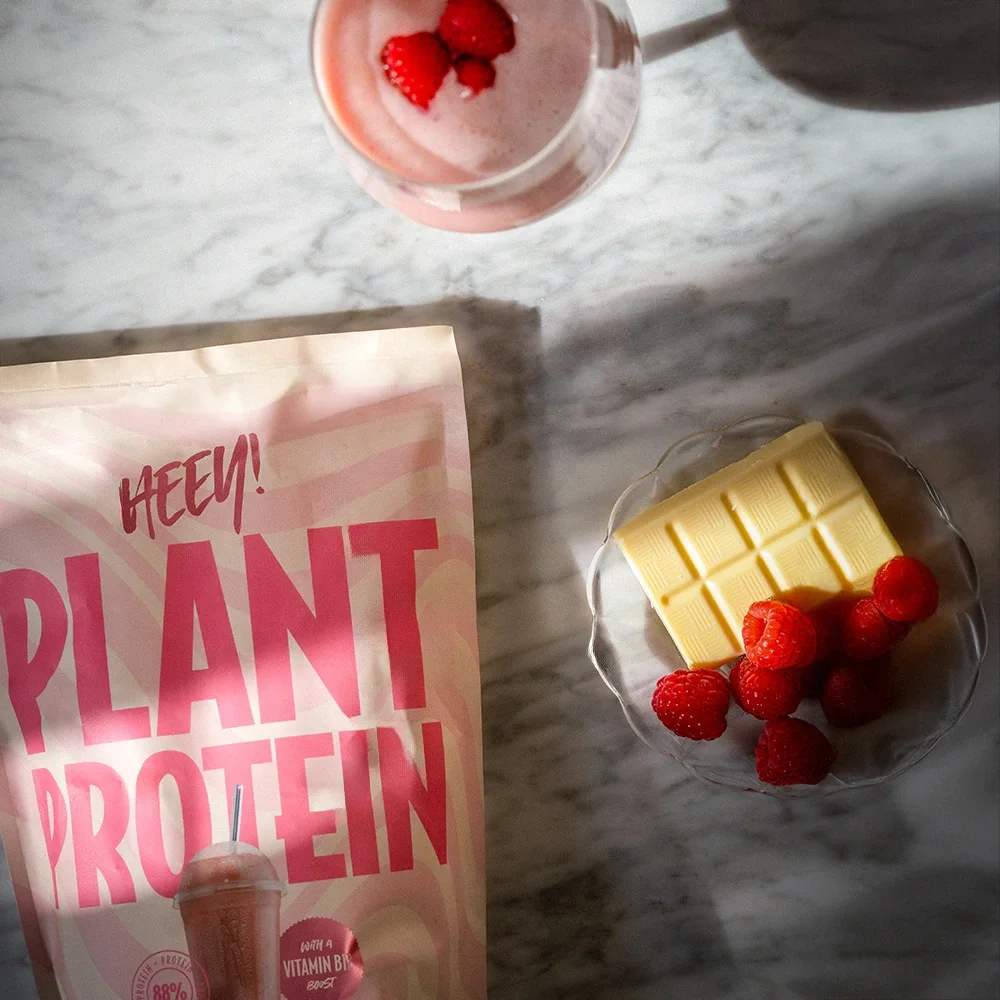 Heey! Veganskt Protein Vit Choklad Hallon 500 g Heey!