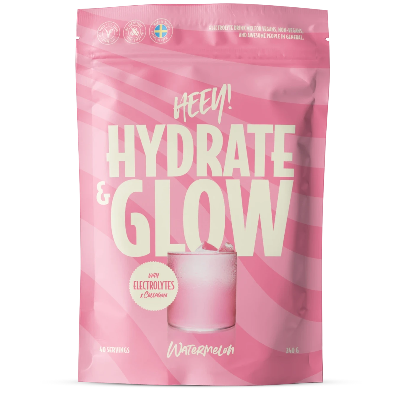Heey! Hydrate & Glow Elektrolyter Vattenmelon 240 g Heey!