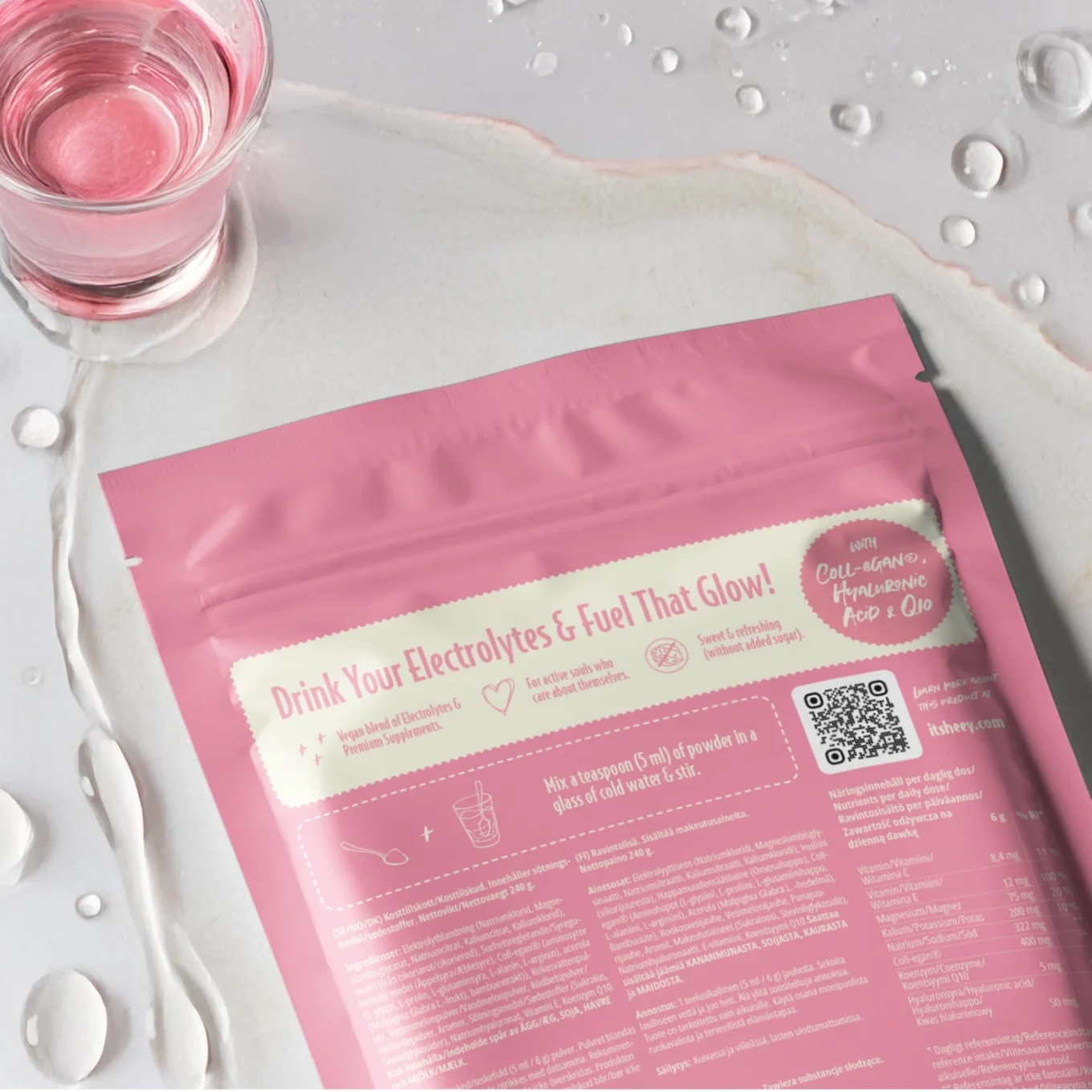 Heey! Hydrate & Glow Elektrolyter Vattenmelon 240 g Heey!