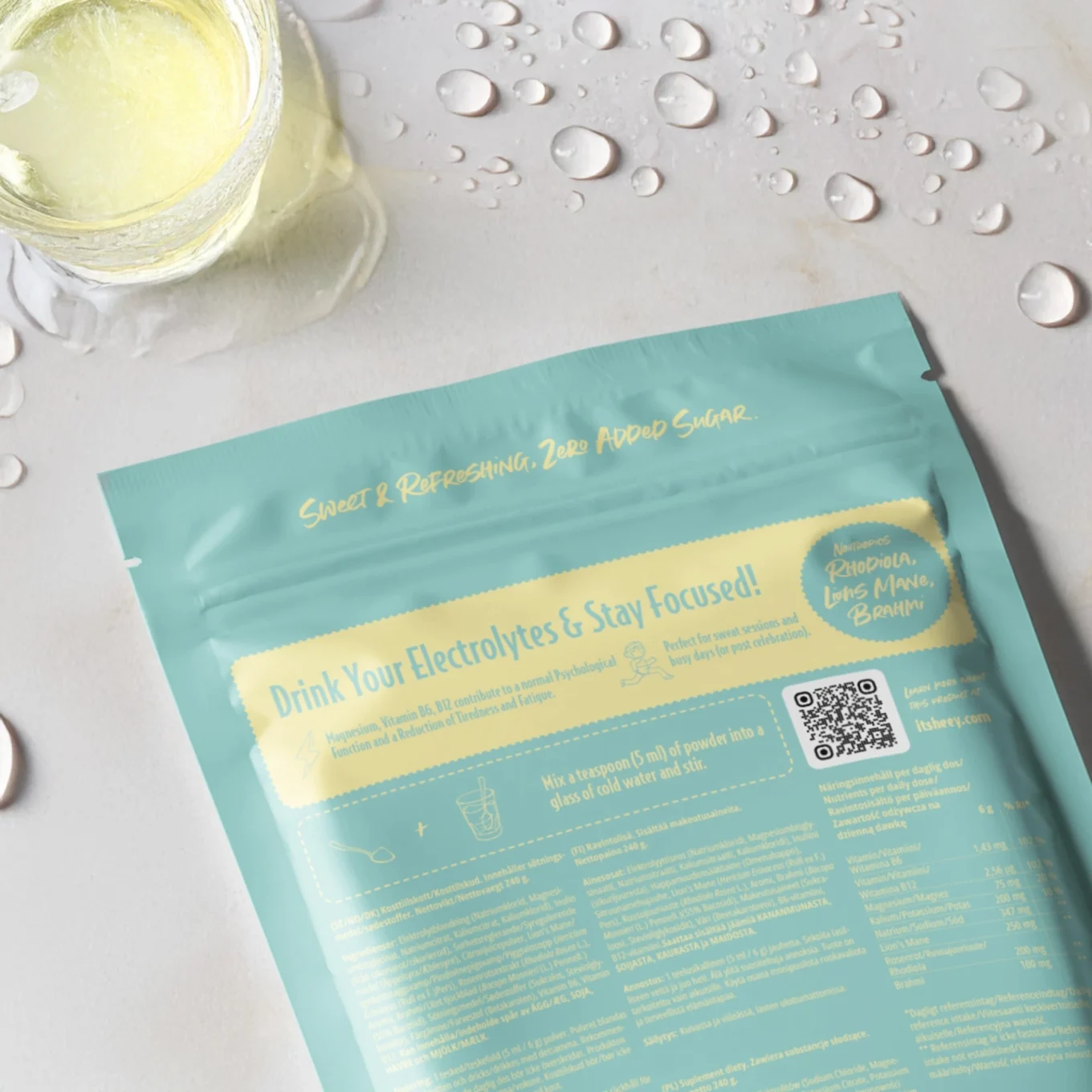 Heey! Hydrate & Focus Elektrolyter Citron 240 g Heey!