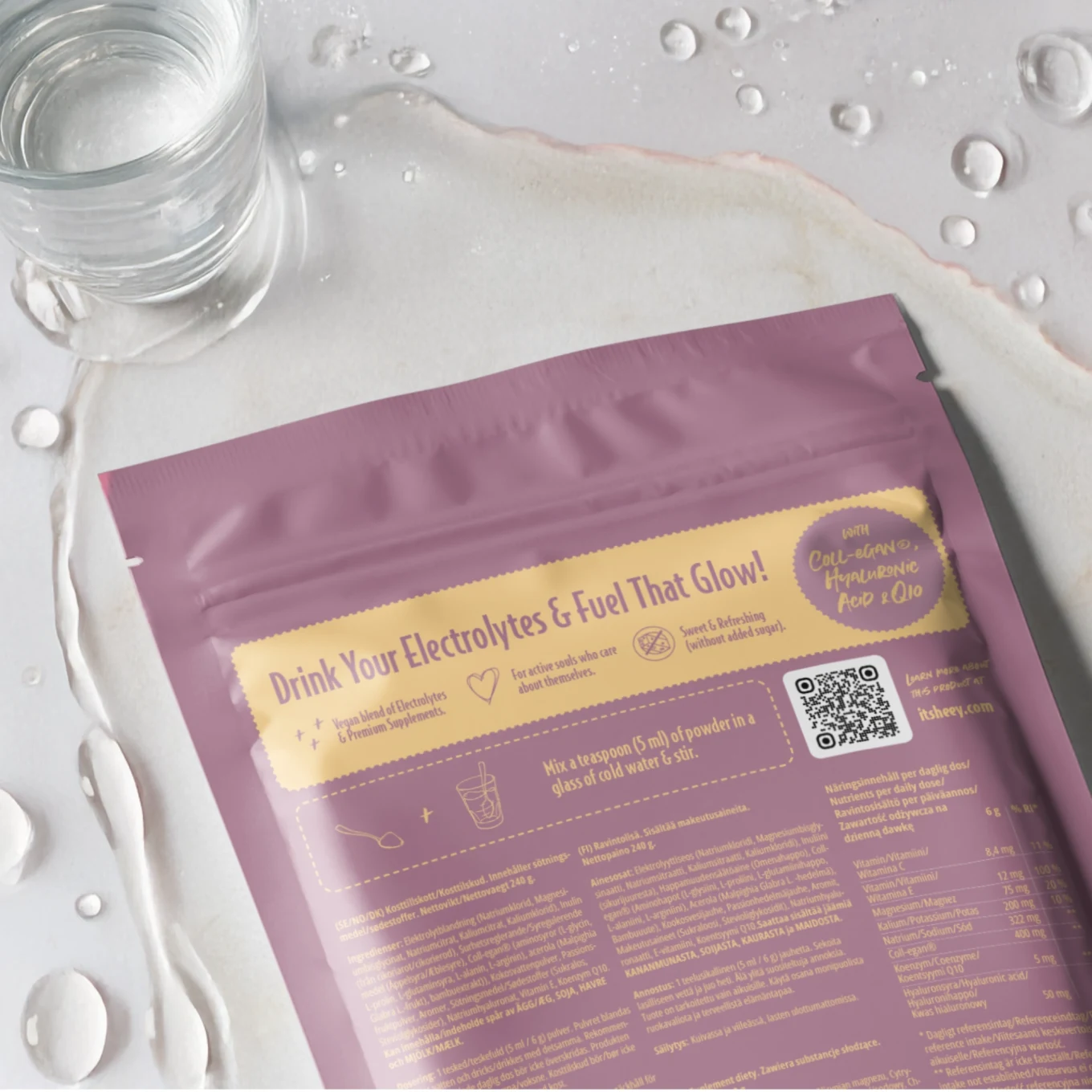 Heey! Hydrate & Glow Elektrolyter Passionsfrukt 240 g Heey!