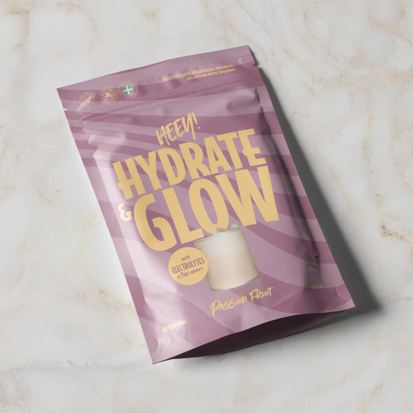 Heey! Hydrate & Glow Elektrolyter Passionsfrukt 240 g Heey!
