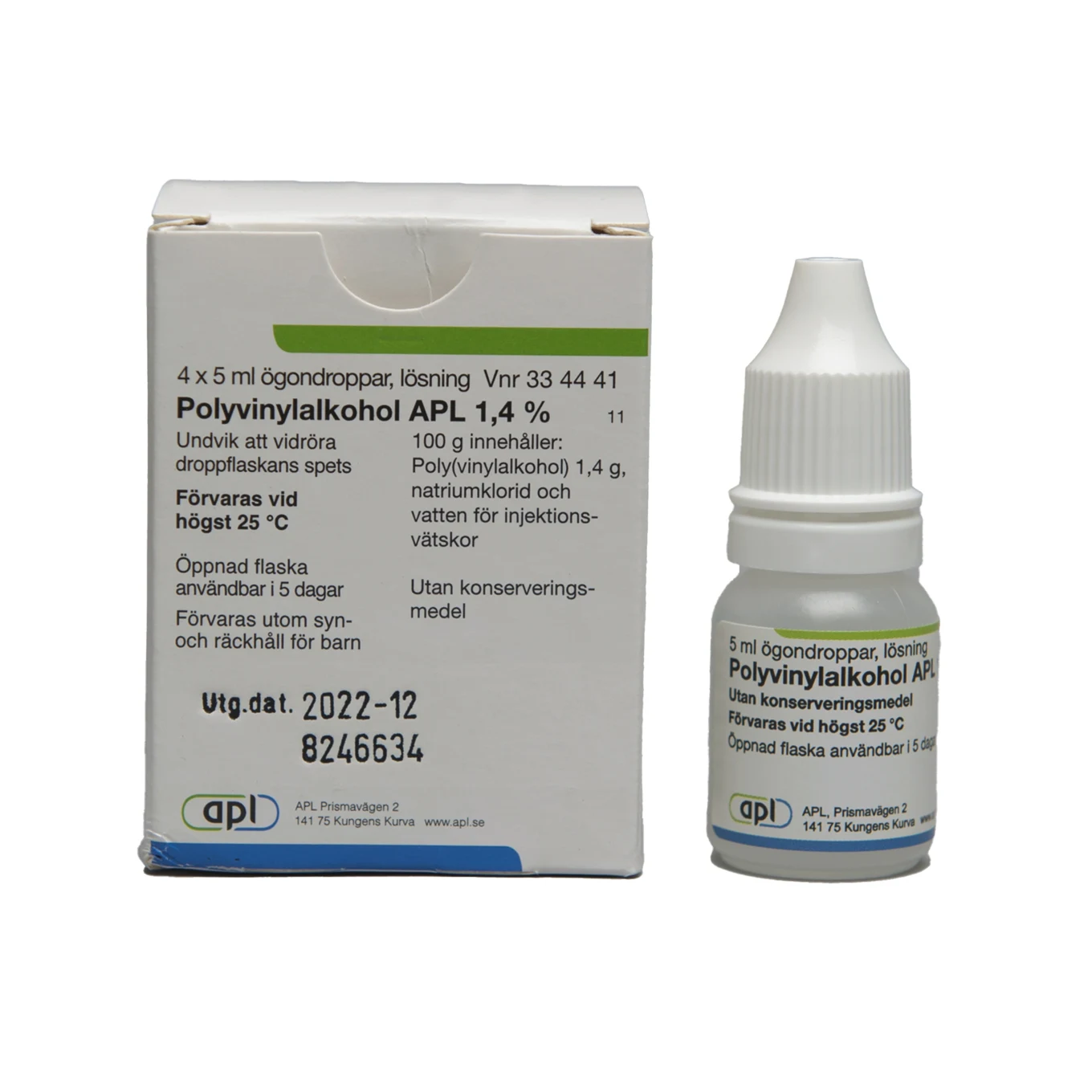 Polyvinylalkohol APL ögondroppar 1,4% 4 x 5 ml Apl