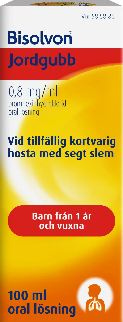 Bisolvon Jordgubb Oral lösning 0,8mg/ml Flaska 100 ml Bisolvon