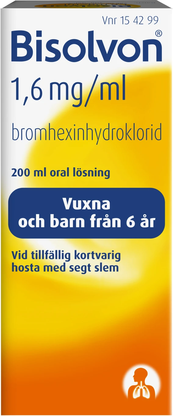 Bisolvon Oral lösning 1,6mg/ml Flaska 200 ml Bisolvon