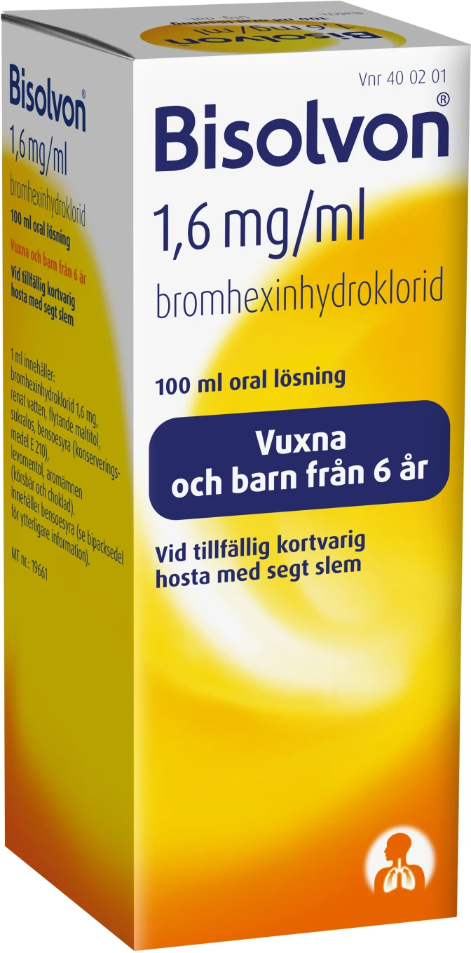 Bisolvon Oral lösning 1,6mg/ml Flaska 100 ml Bisolvon