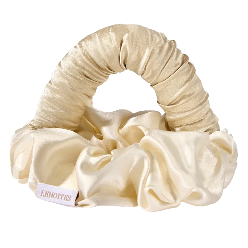 Lenoites Blowout Tie in Mulberry Silk Small Golden Sand Lenoites