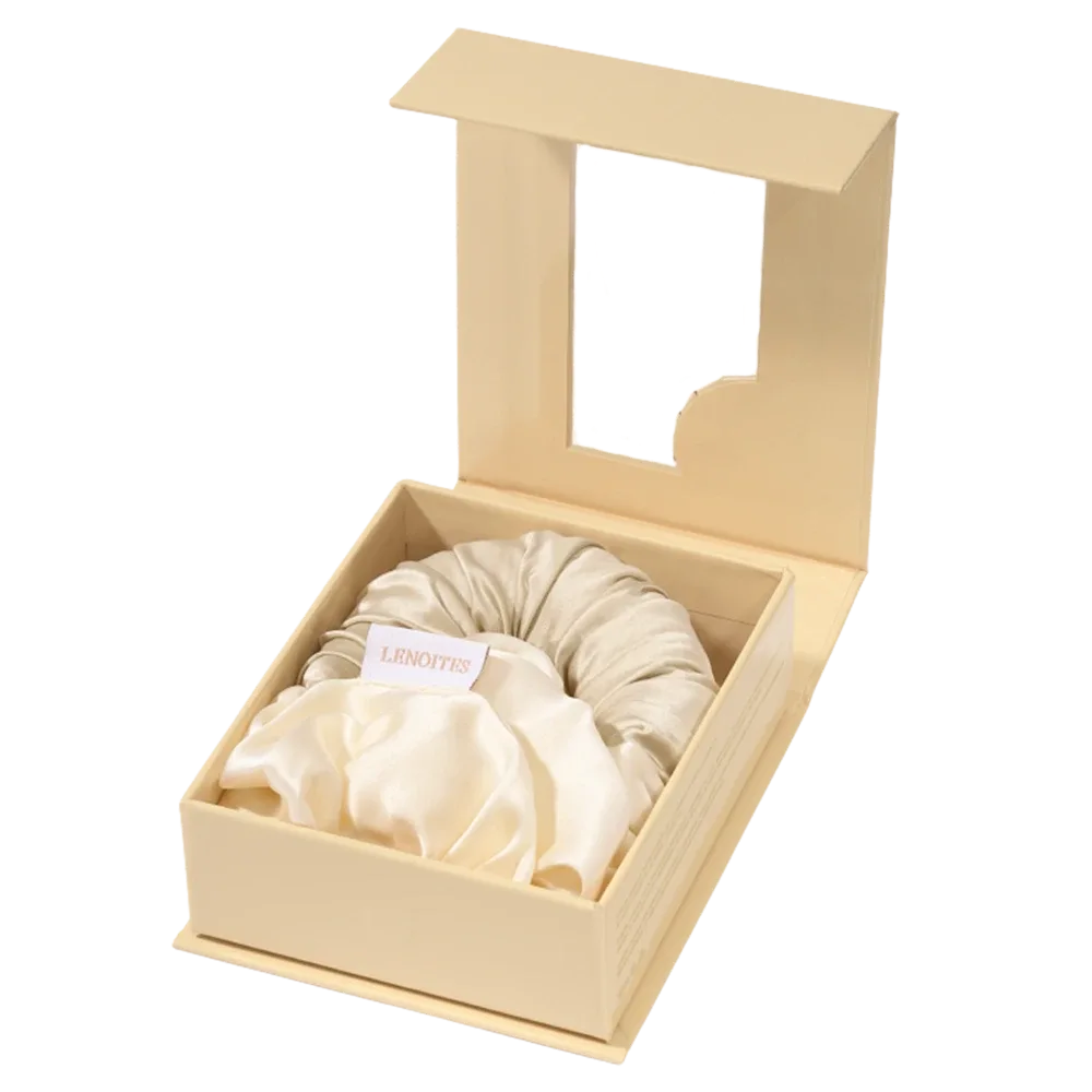 Lenoites Blowout Tie in Mulberry Silk Small Golden Sand Lenoites