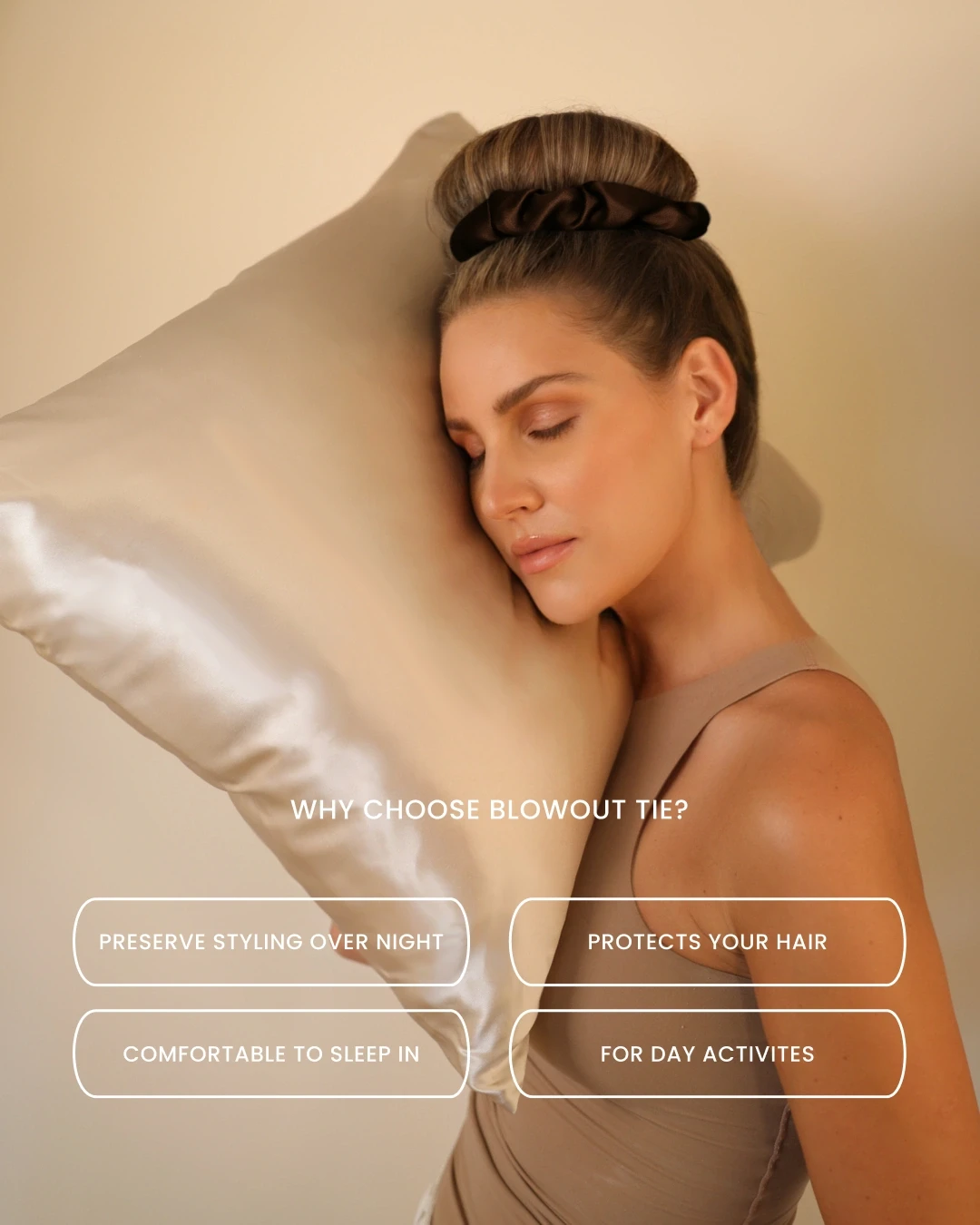 Lenoites Blowout Tie in Mulberry Silk Small Golden Sand Lenoites