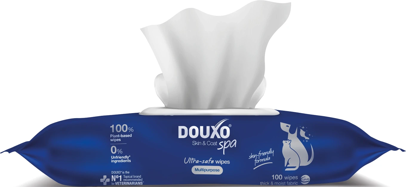 Douxo Skin & Coat SPA Ultra-Safe Multipurpose Våtservetter 100 st Douxo