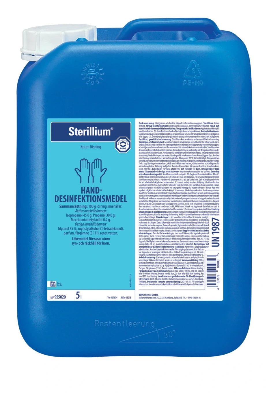 Sterillium Handdesinfektion Kutan Lösning 5000 ml Sterillium