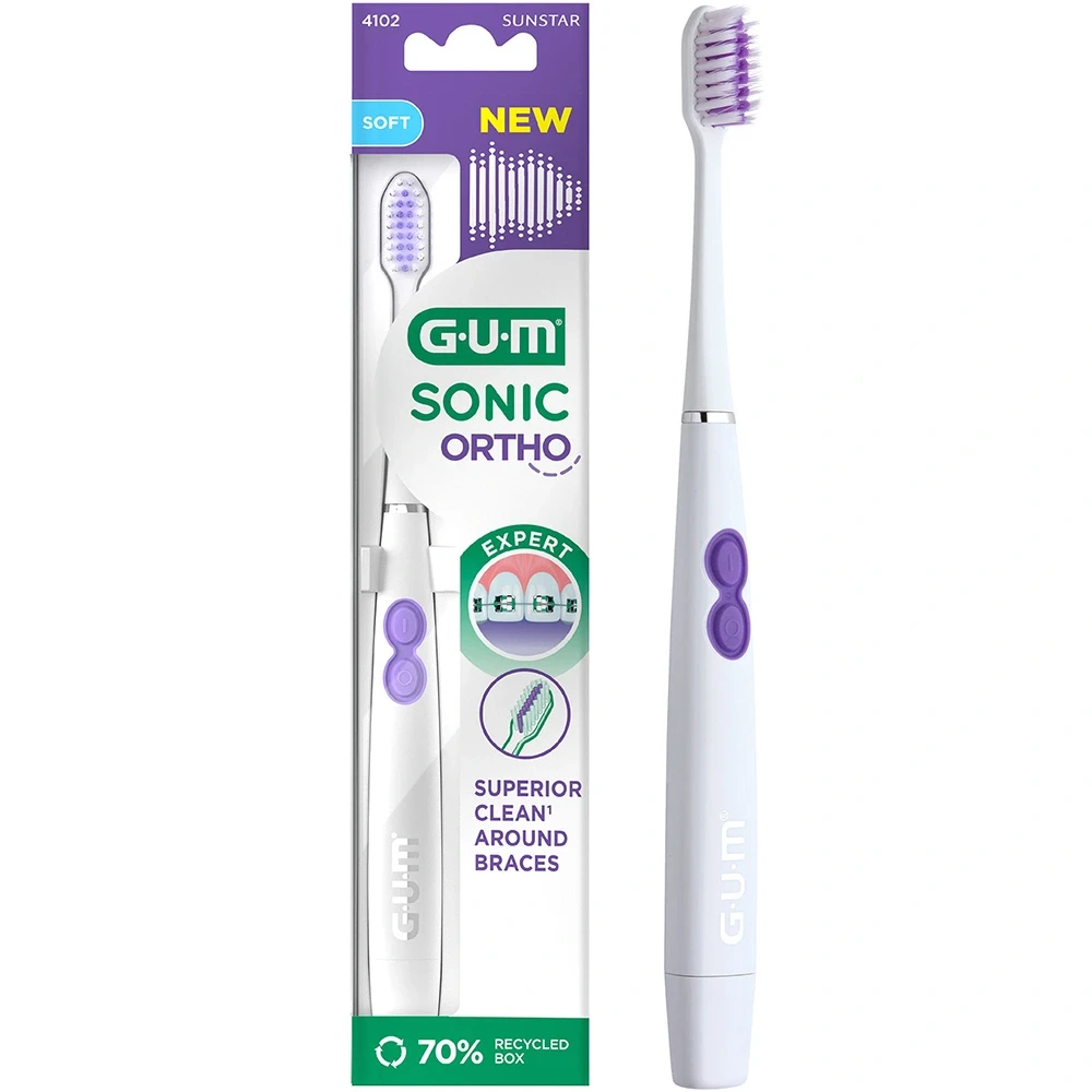 GUM Sonic Ortho Batteritandborste Mjuk 1 st Gum