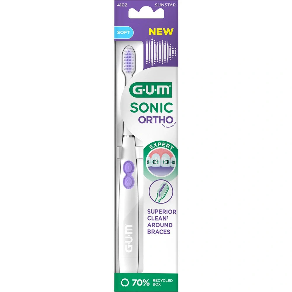 GUM Sonic Ortho Batteritandborste Mjuk 1 st Gum