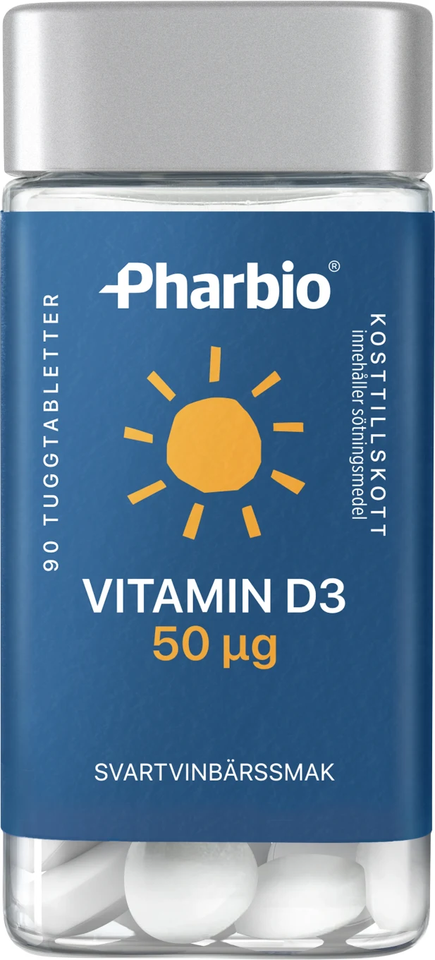 Pharbio Vitamin D Tuggtablett 50 ug 90 st Pharbio