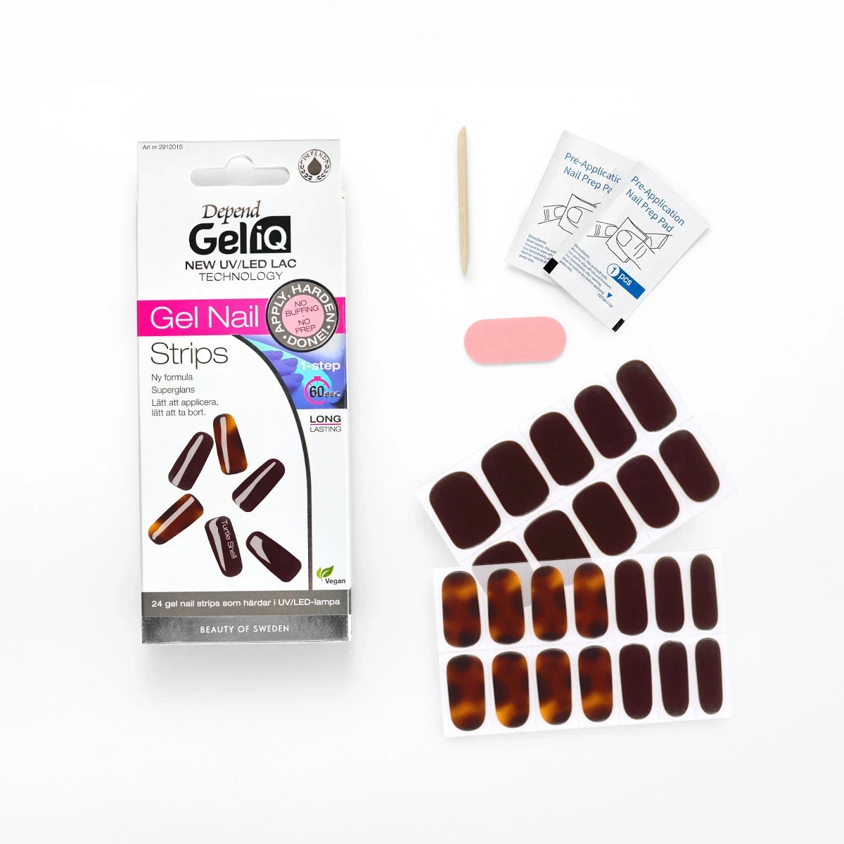 Depend Gel iQ Gel Nail Strips 24 st Turtle Shell Depend