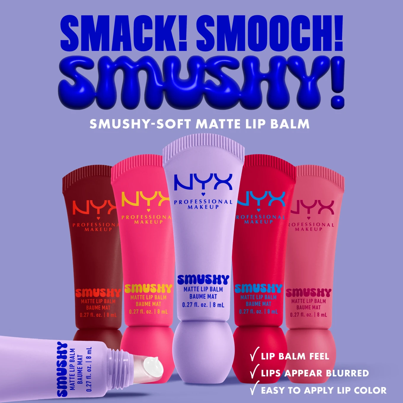 NYX Professional Makeup Smushy Matte Läppbalsam 8 ml 6 Soft Smile NYX Professional Makeup