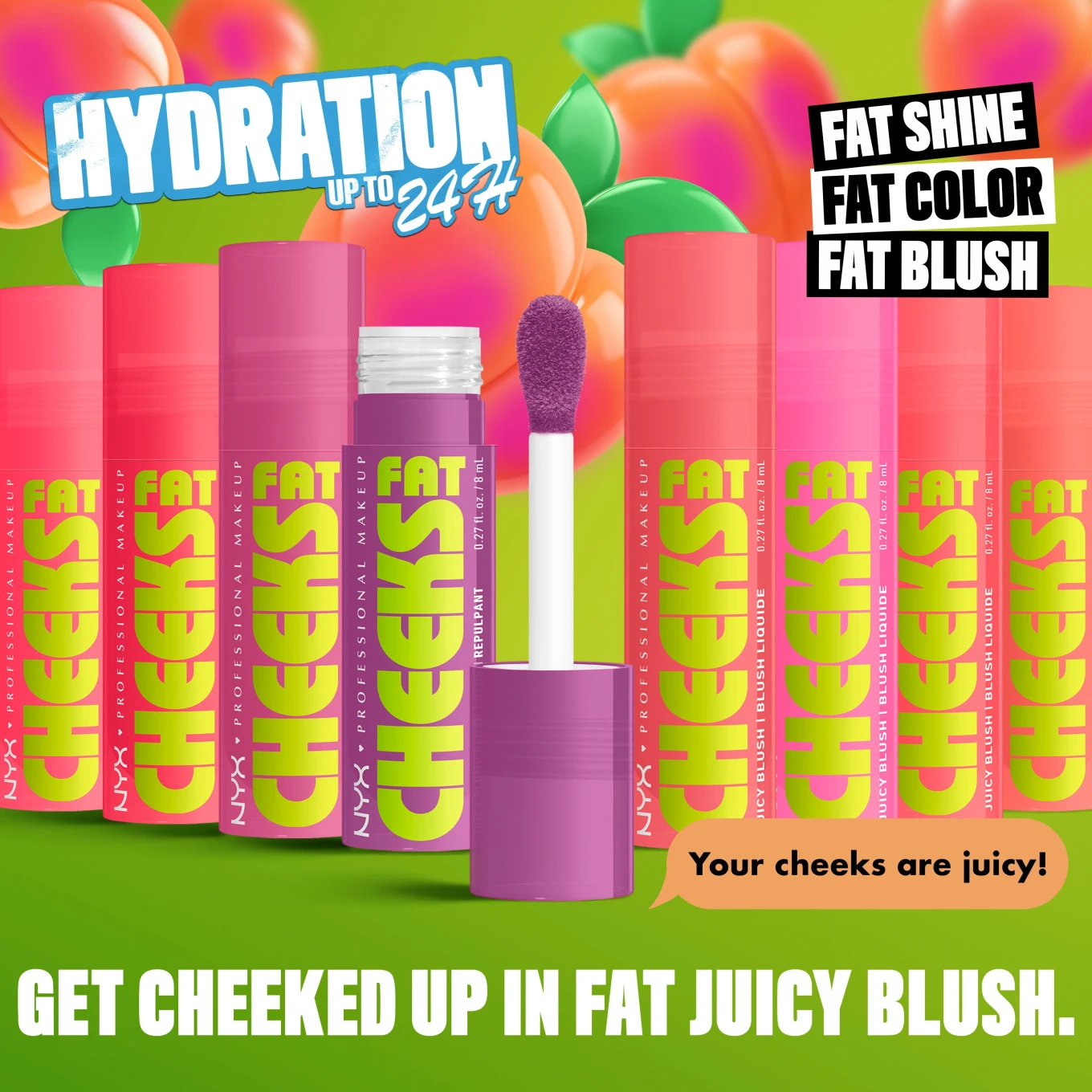 NYX Professional Makeup Fat Cheeks Rouge 8 ml 06 Bouncin Berry NYX Professional Makeup