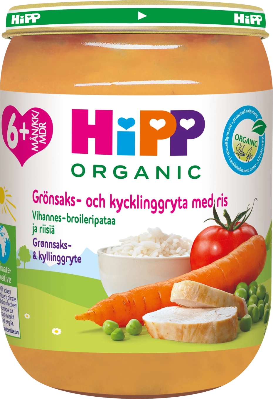 HiPP Grönsaks- och kycklinggryta med ris 6 mån 190 g HIPP