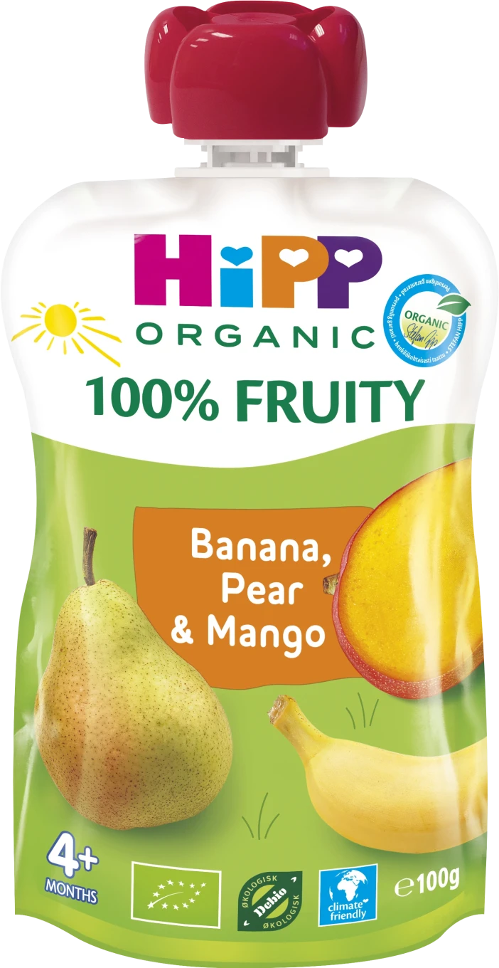 HiPP Klämmis banan, päron & mango 4 mån 100 g HIPP