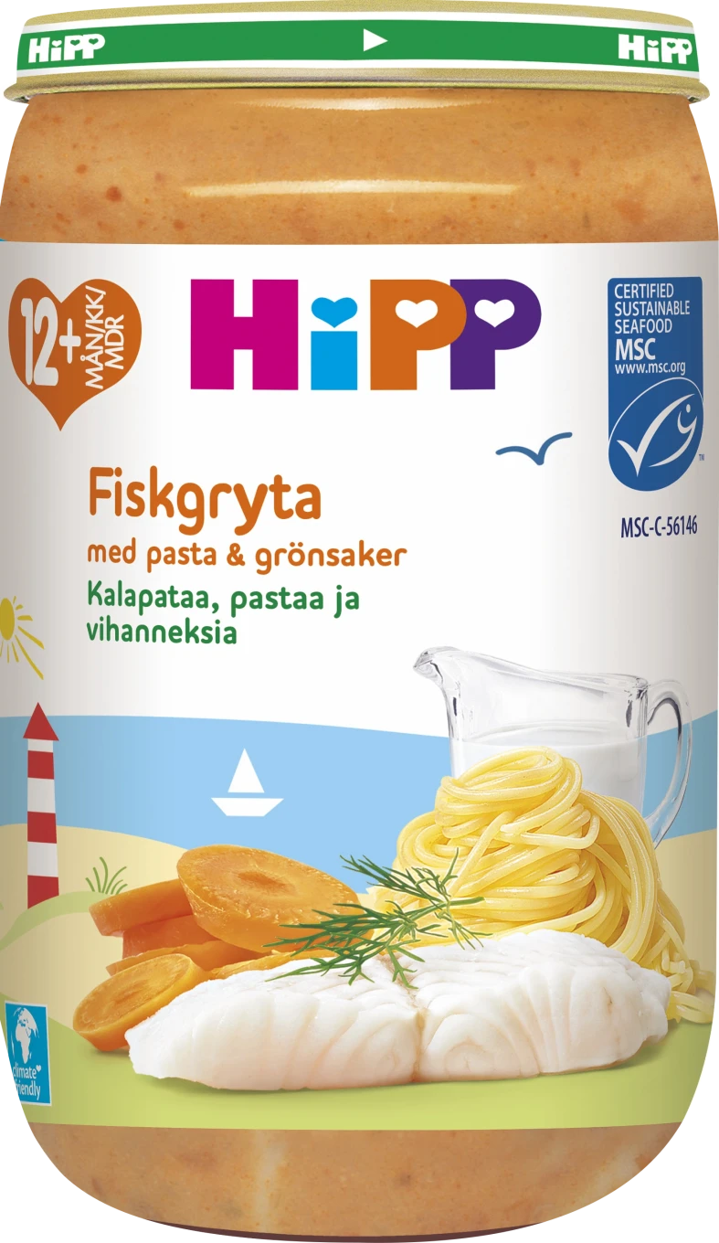 HiPP Fiskgryta med pasta och grönsaker 12 mån 250 g HIPP