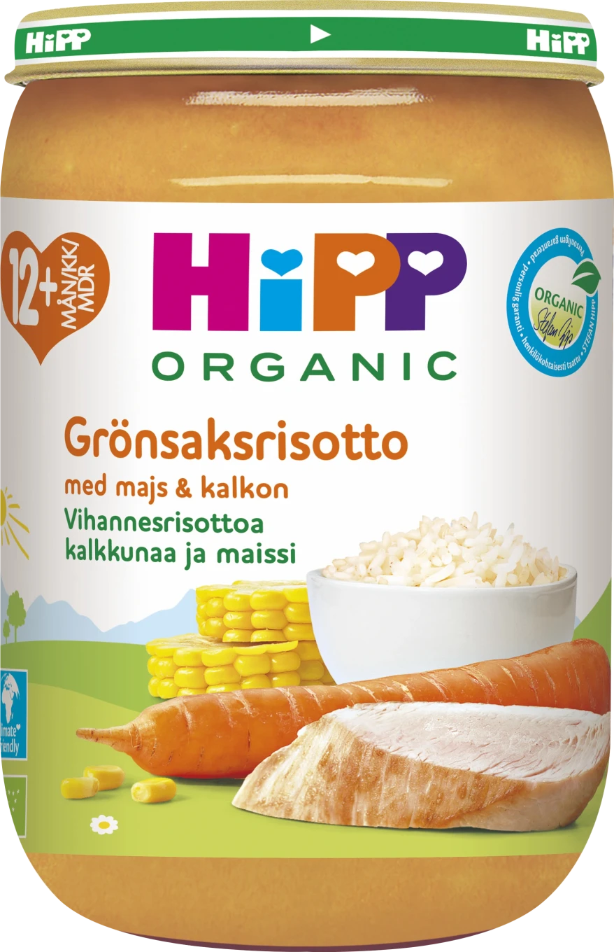 HiPP Grönsakrisotto med majs & kalkon 12 mån 220g HIPP