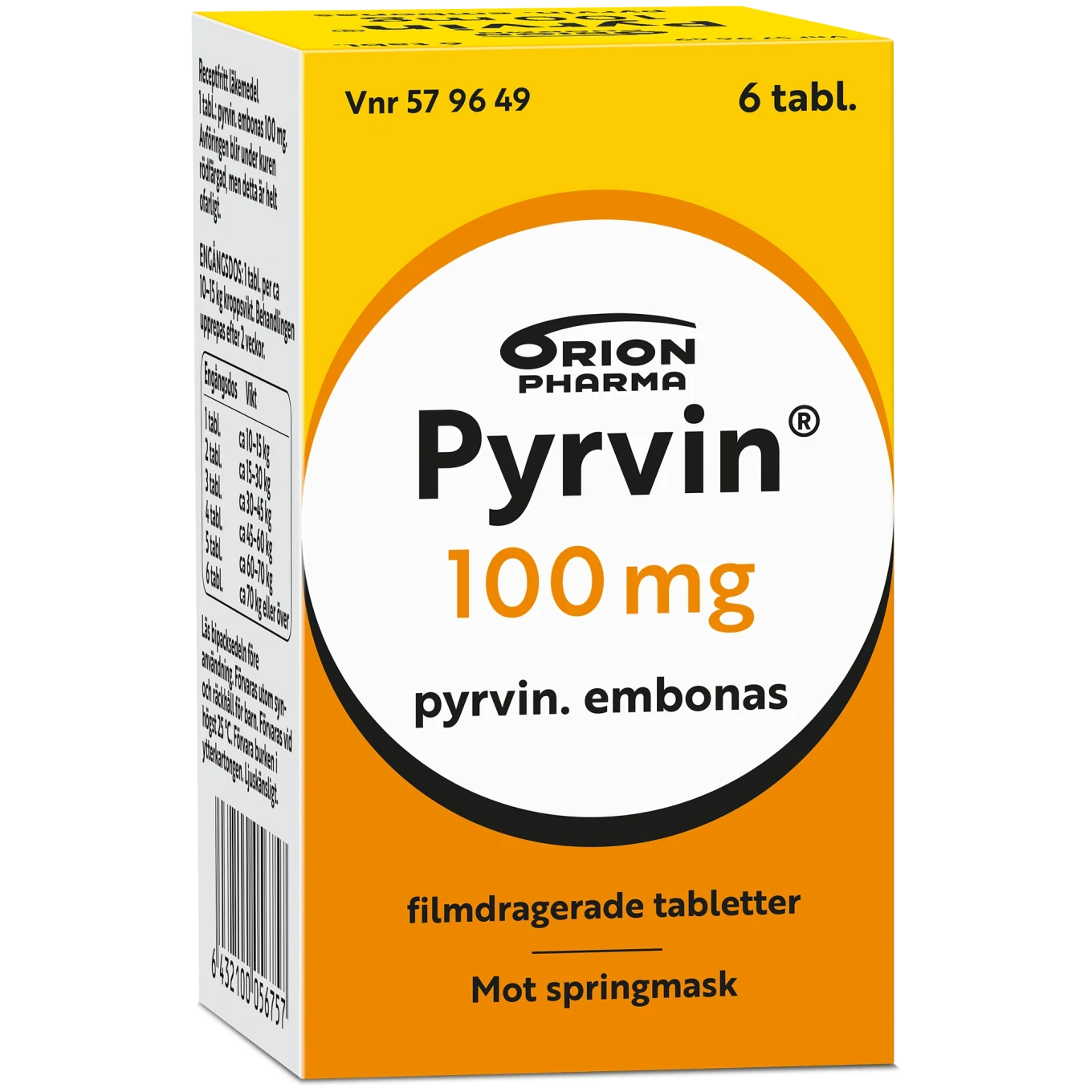 Pyrvin 100 mg, 6 tabletter Pyrvin