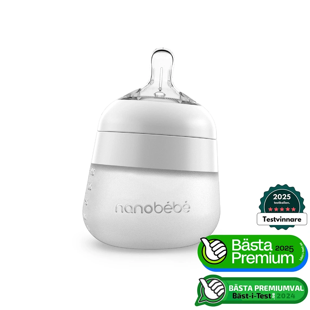 Nanobébé Flexy Silikonflaska Anti-kolik 150 ml Vit Nanobébé