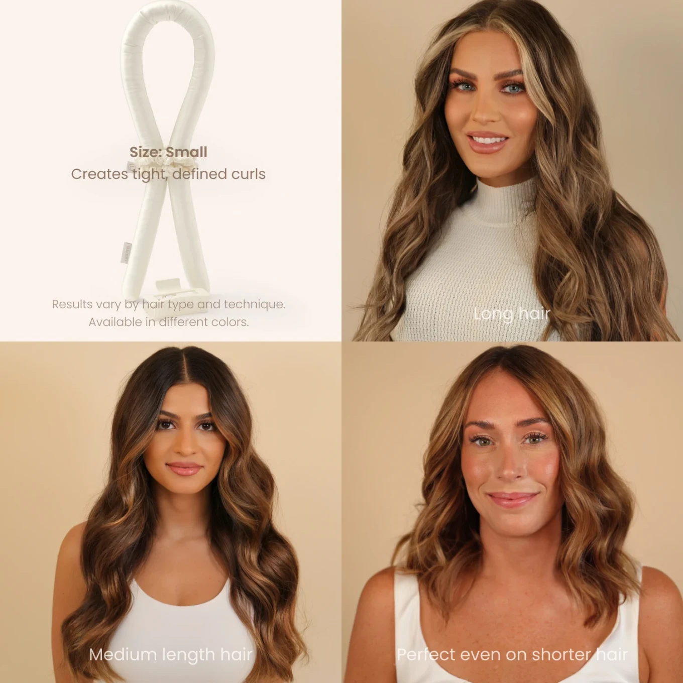 Lenoites Heatless Curls in Mulberry Silk Golden Sand Small Golden Sand Lenoites