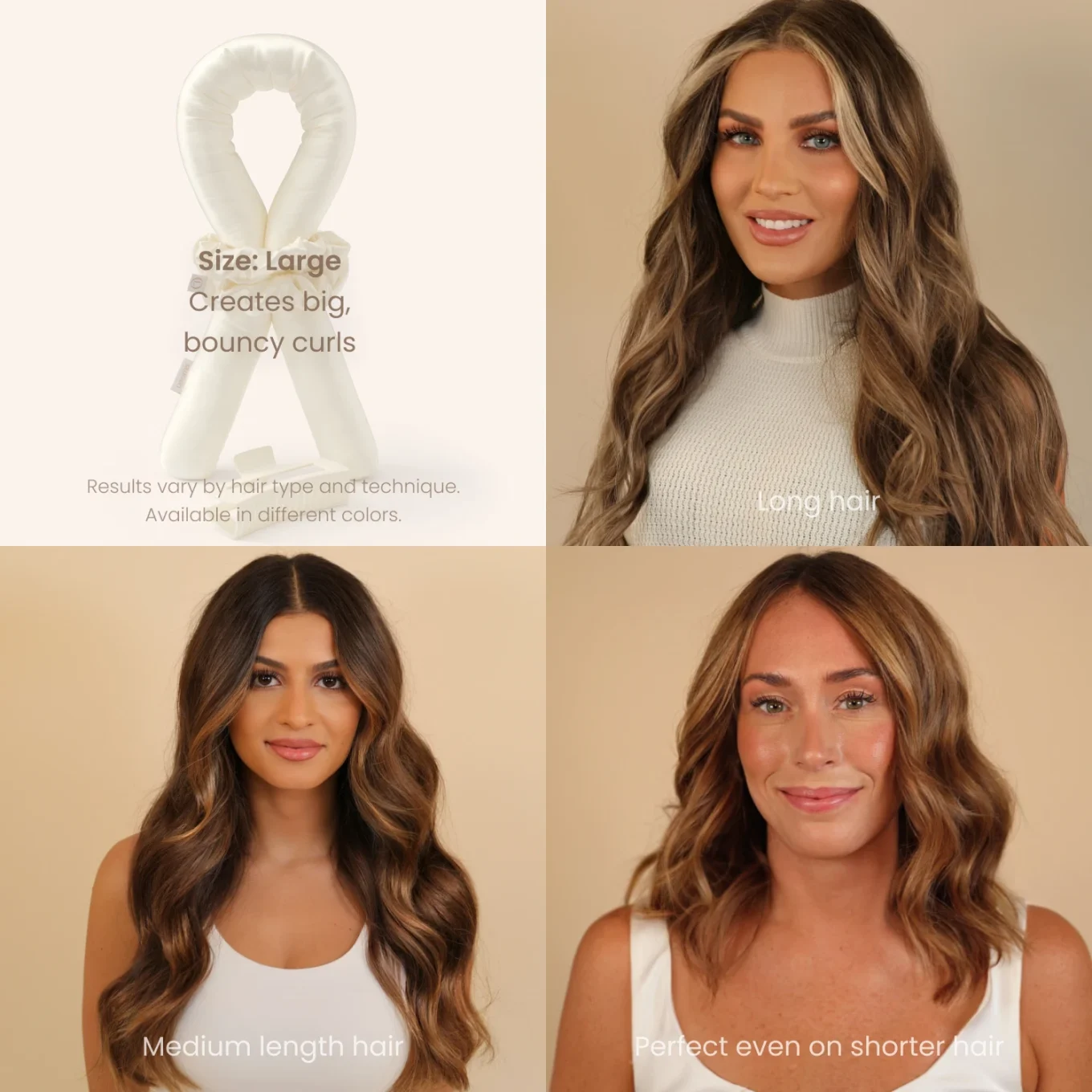 Lenoites Heatless Curls in Mulberry Silk Large Golden Sand Lenoites