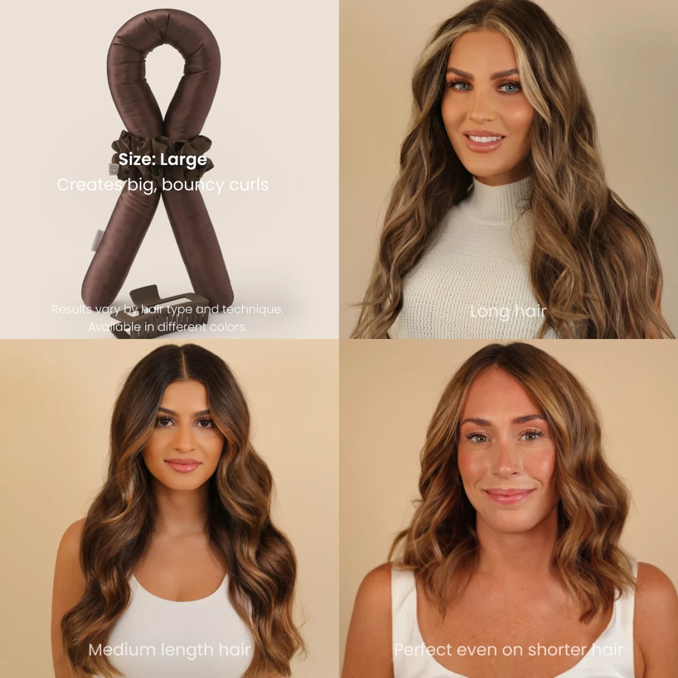 Lenoites Heatless Curls in Mulberry Silk Large Brown Lenoites