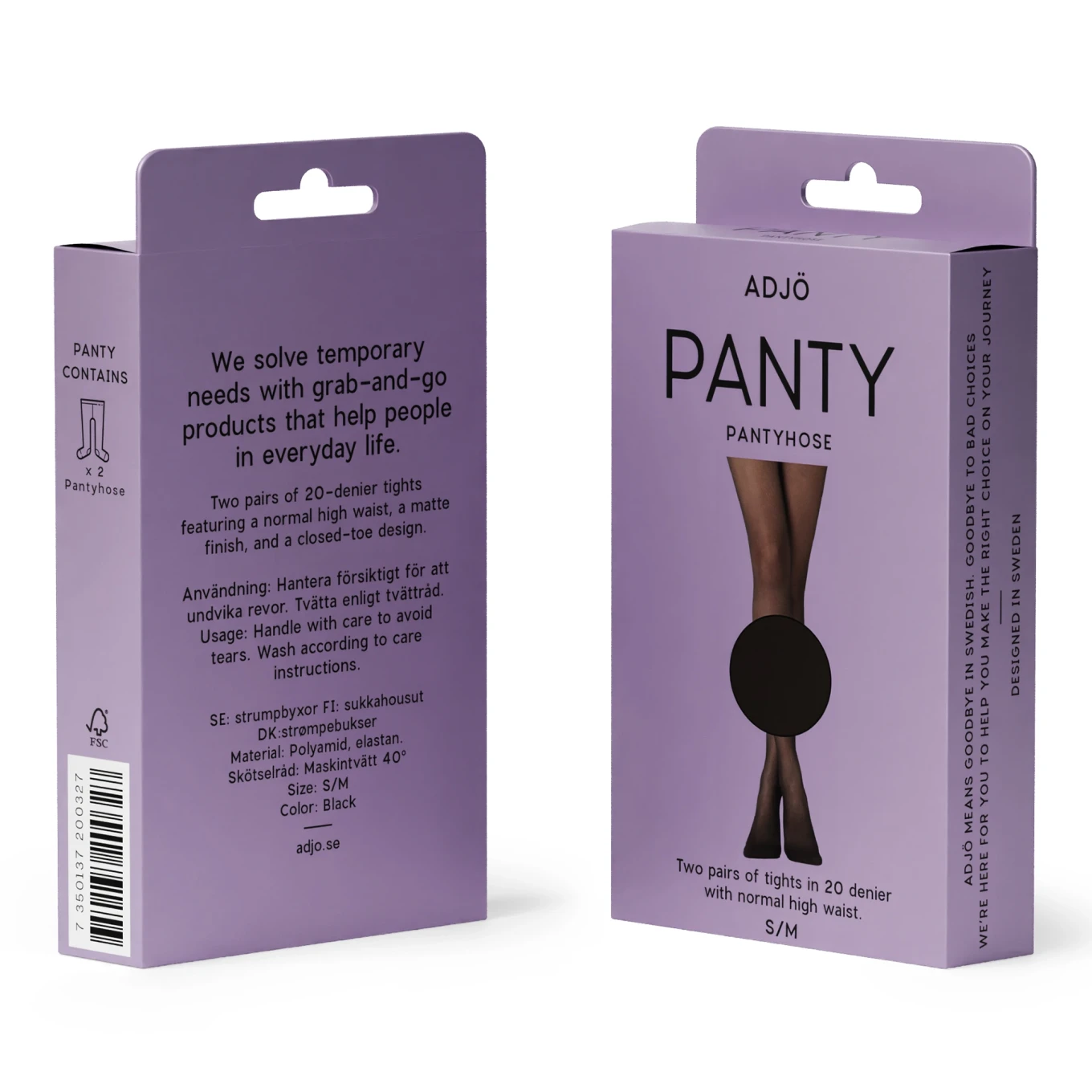 ADJÖ PANTY Pantyhose Black adjoe