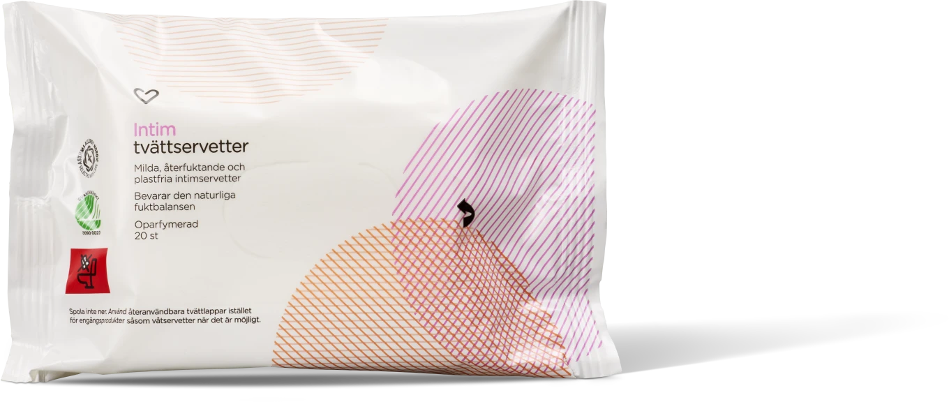 Hjärtats Intim Tvättservetter 20 st Hjärtats