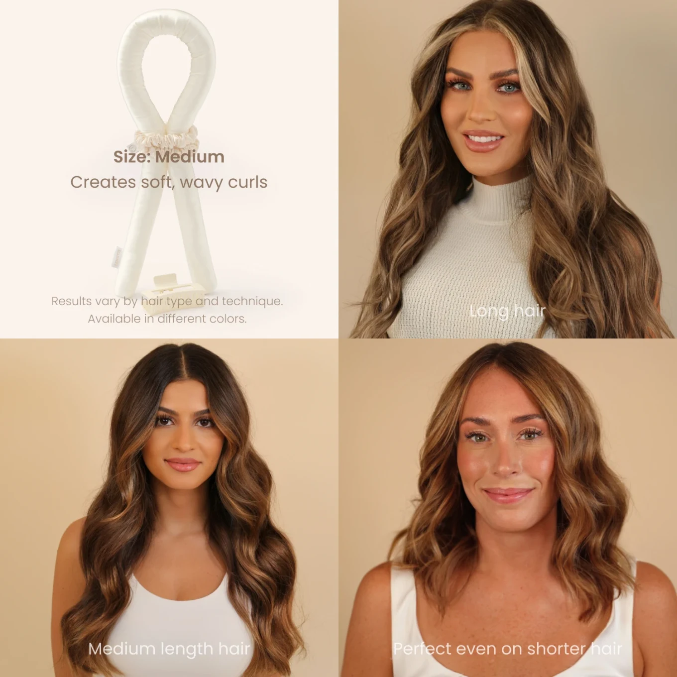 Lenoites Heatless Curls in Mulberry Silk Medium Golden Sand Lenoites