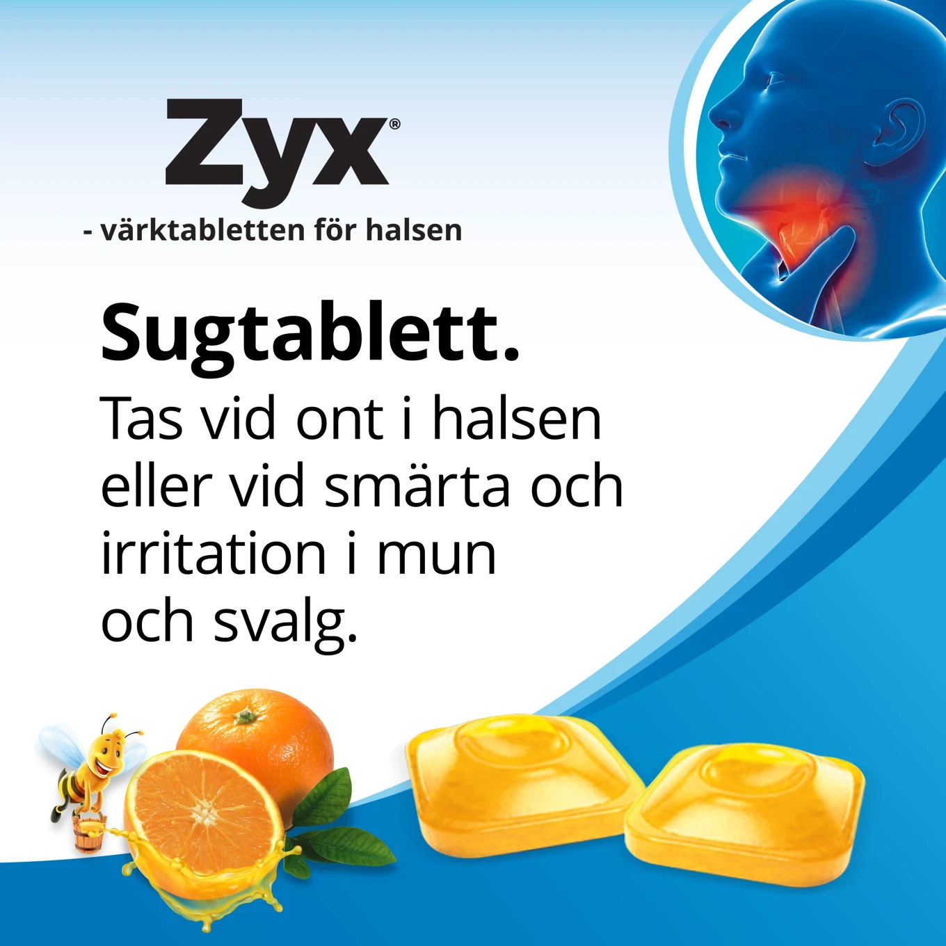 Zyx Apelsin & Honung Sugtablett 3 mg 20 sugtabletter Zyx