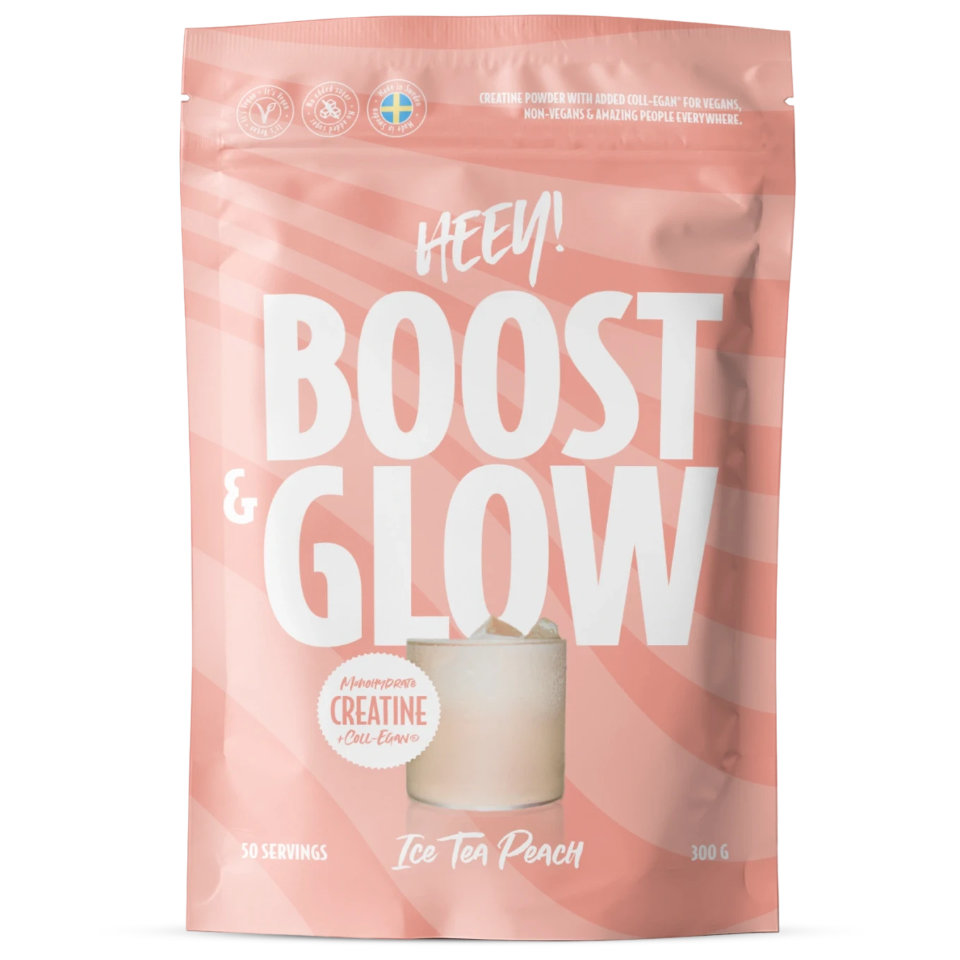 Heey! Boost & Glow Kreatin + Coll-egan® Ice Tea Persika 300 g Heey!