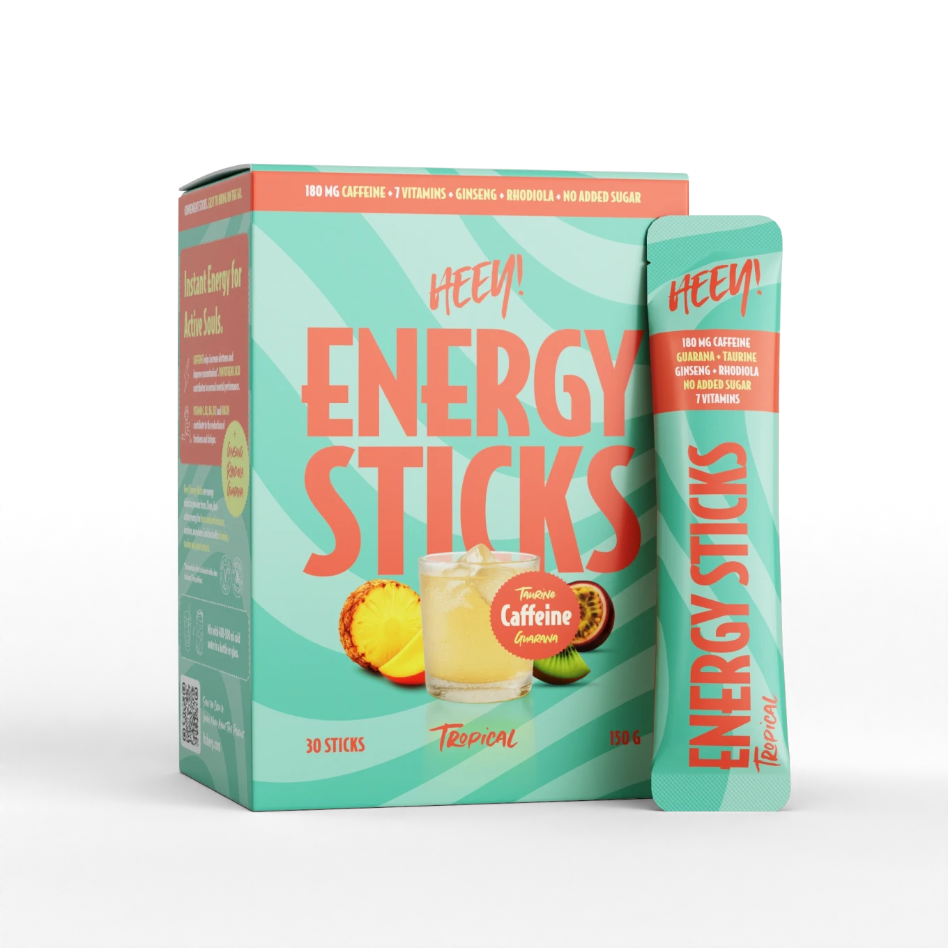 Heey! Energy Sticks Koffein + Guarana Tropical 30 st Heey!