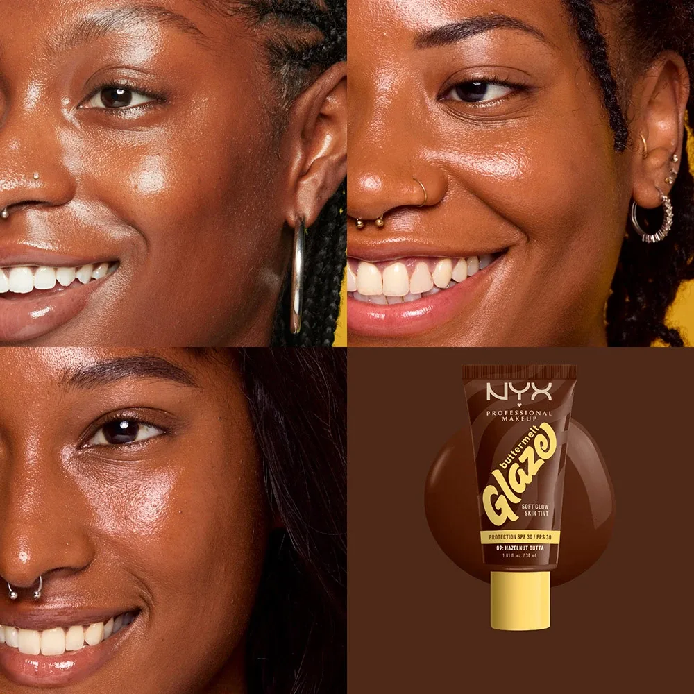 NYX Professional Makeup Buttermelt Glaze Skin Tint SPF30, 30 ml 09 Hazelnut NYX Professional Makeup