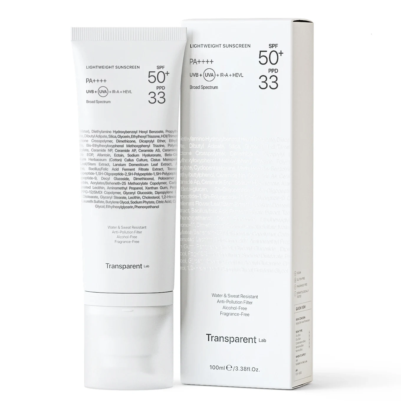 Niche Beauty Lab Transparent Lab Lightweight Sunscreen SPF50+, 100 ml Niche Beauty Lab