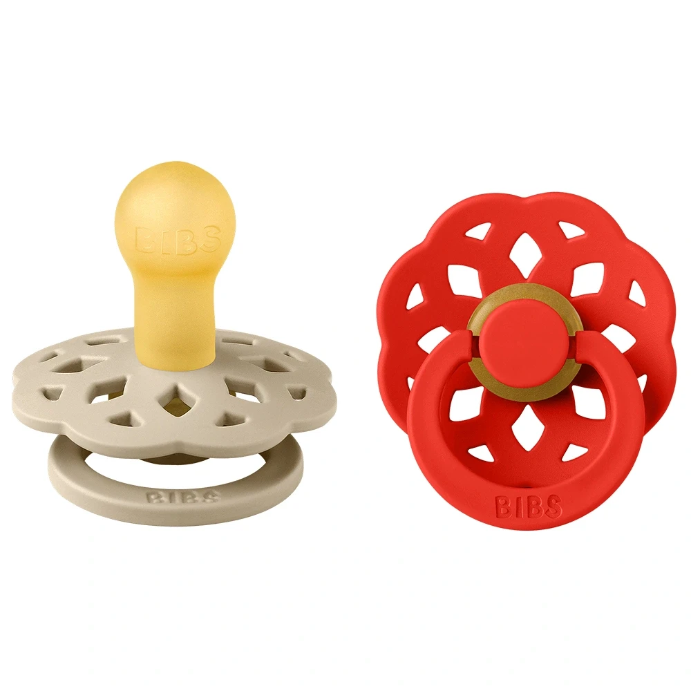 BIBS Pacifier Boheme Latex Vanilla/Candy Apple 2 pack Size 2 Bibs