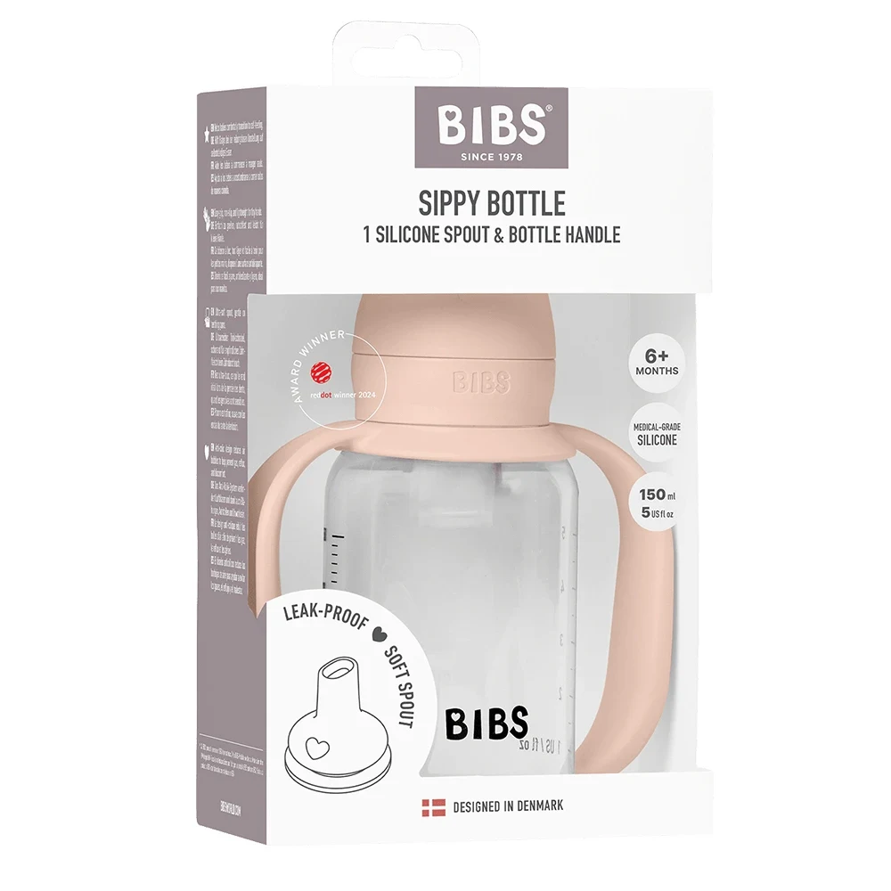 BIBS Baby Sippy Bottle Spout Silicone 150 ml 1-pack Blush Bibs