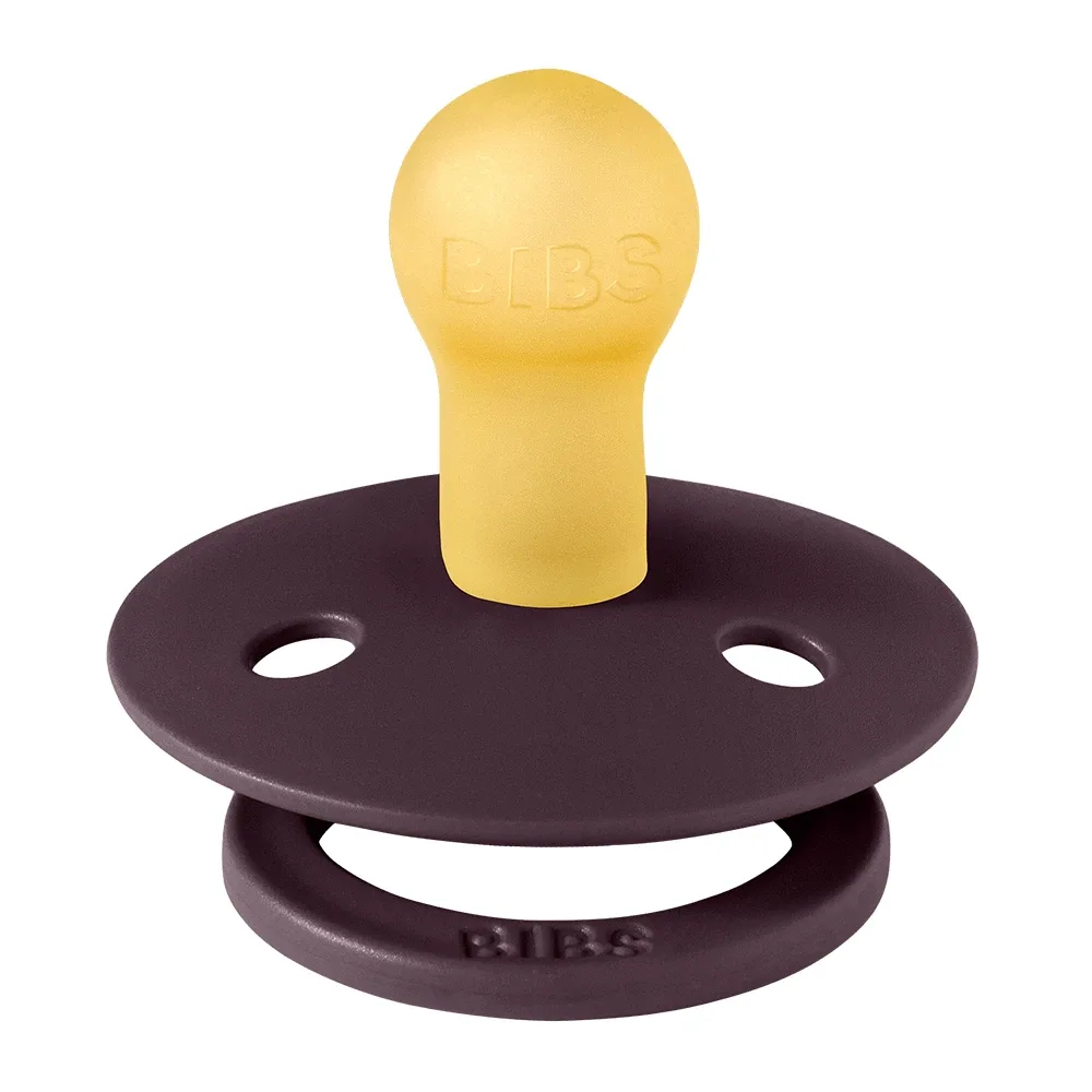 BIBS Pacifier Colour Holiday Bow Latex Ivory/Plum 2 pack Size 1 Bibs