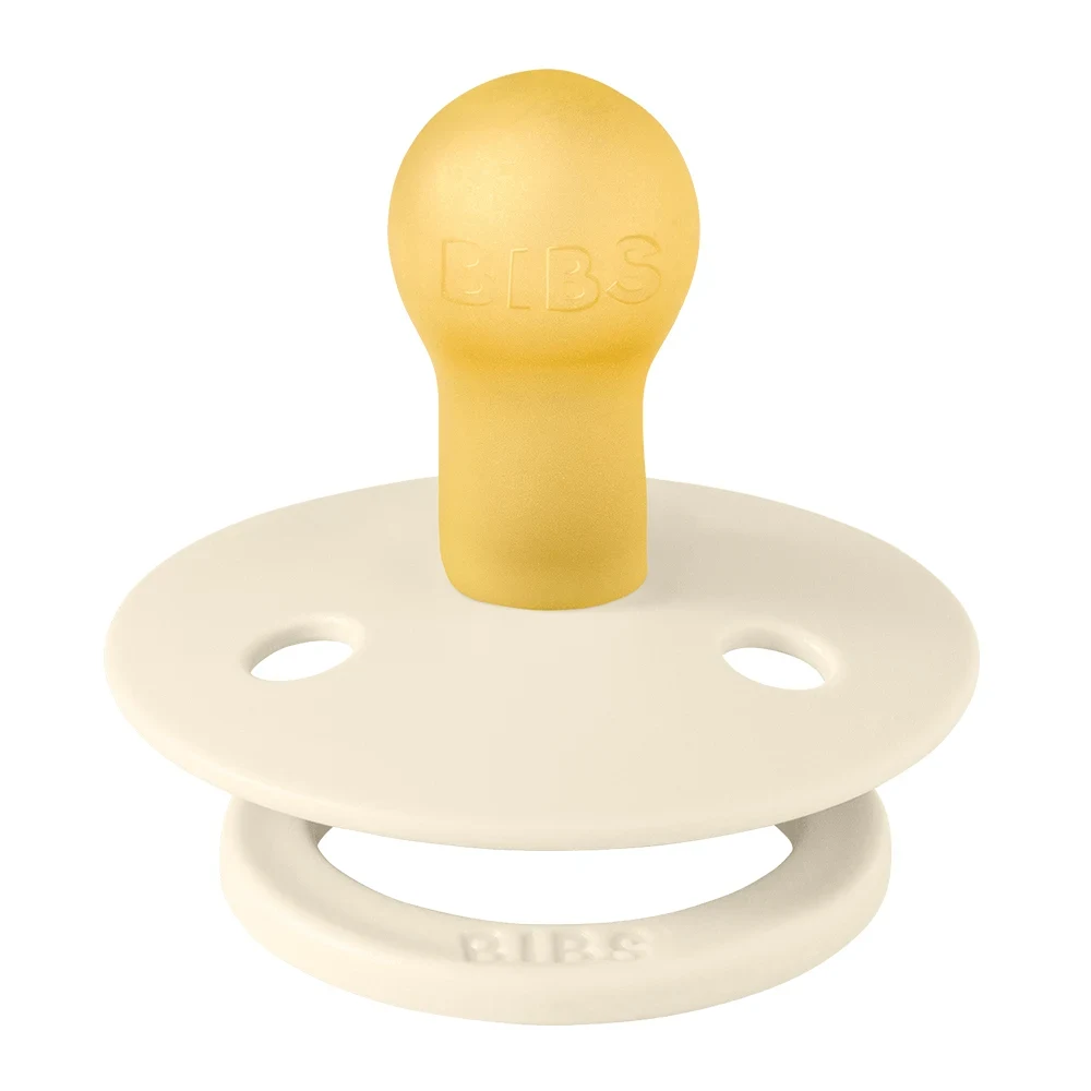 BIBS Pacifier Colour Holiday Bow Latex Ivory/Plum 2 pack Size 1 Bibs