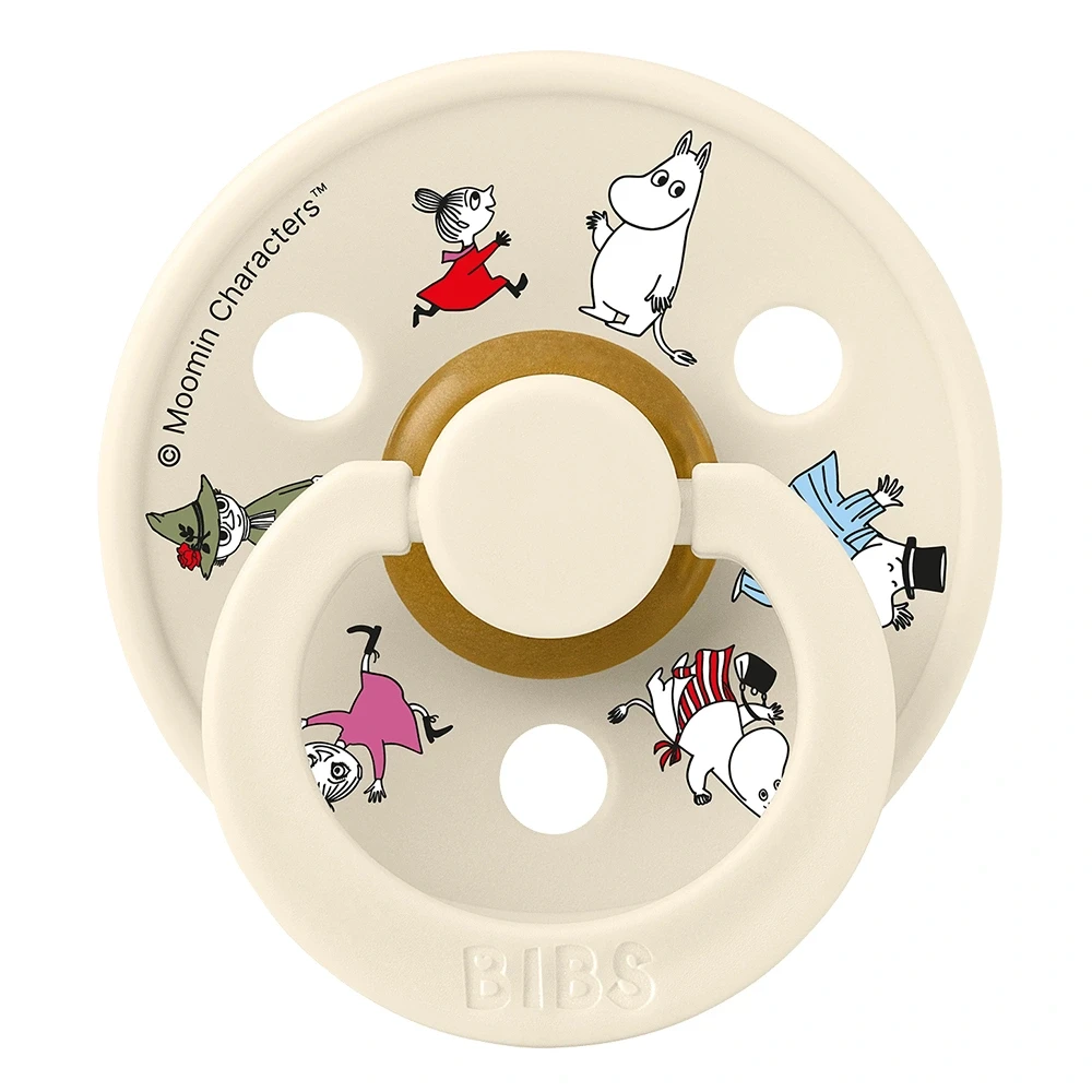 BIBS x Moomin Pacifier Colour Friends Latex Ivory Mix 2 pack Size 2 Bibs, Mumin
