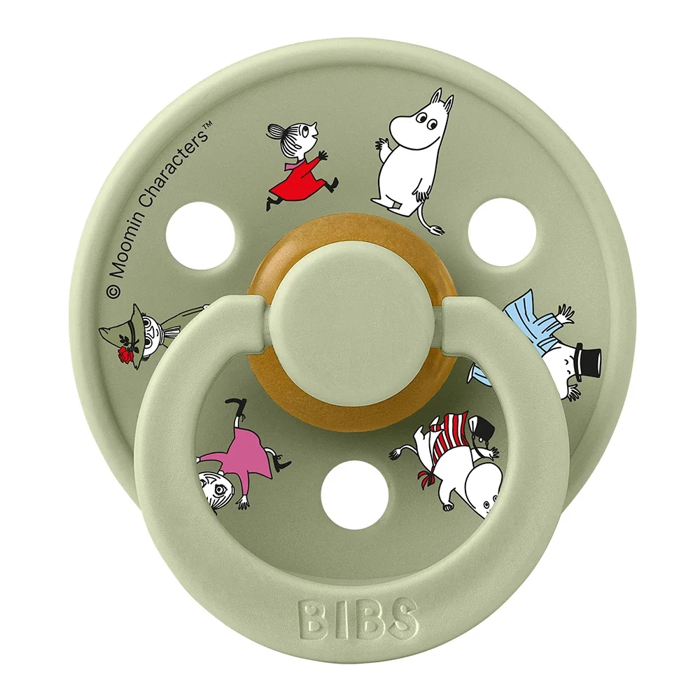 BIBS x Moomin Pacifier Colour Friends Latex Ivory Mix 2 pack Size 2 Bibs, Mumin