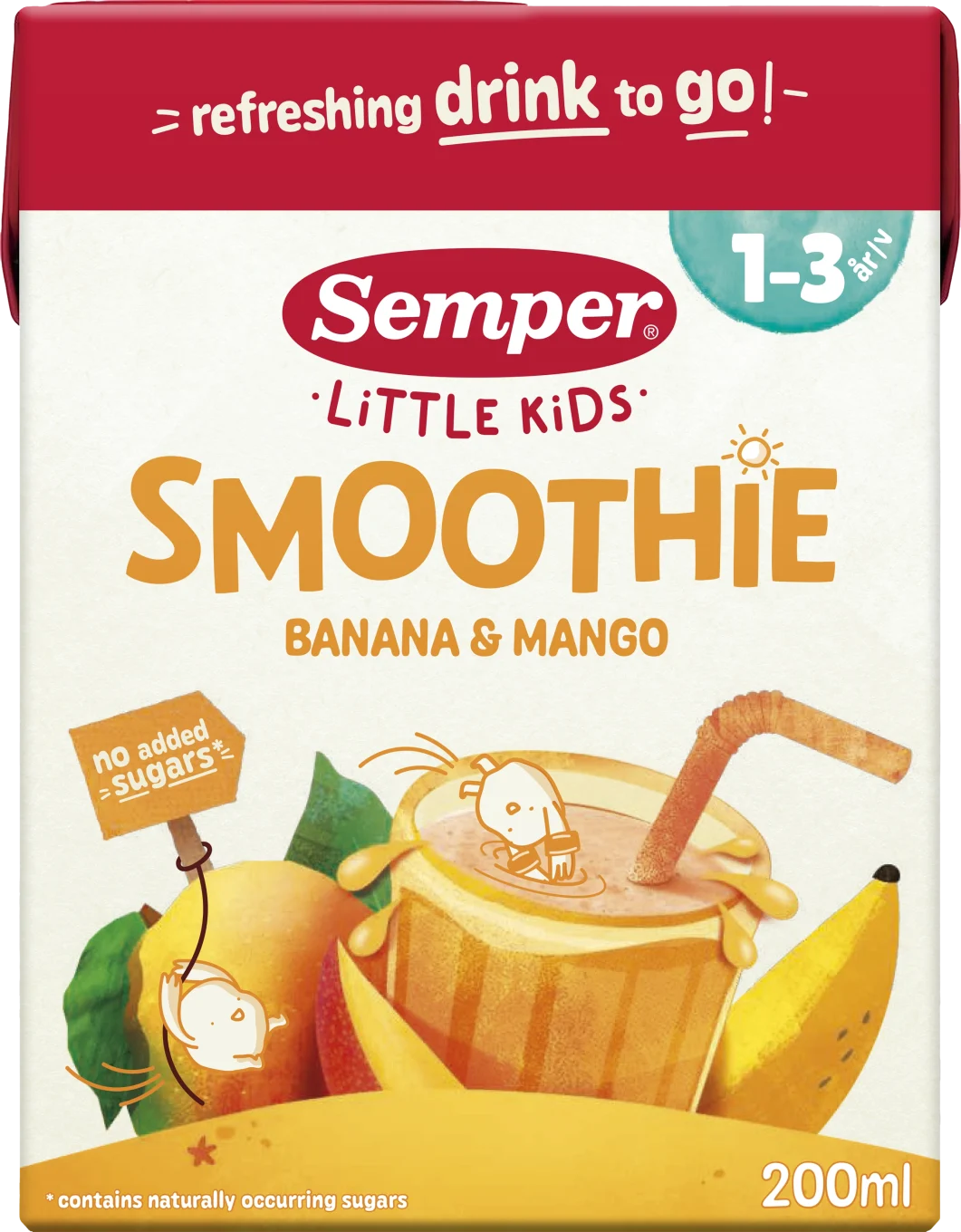 Semper Smoothie Banan Mango 1 år 200 ml Semper